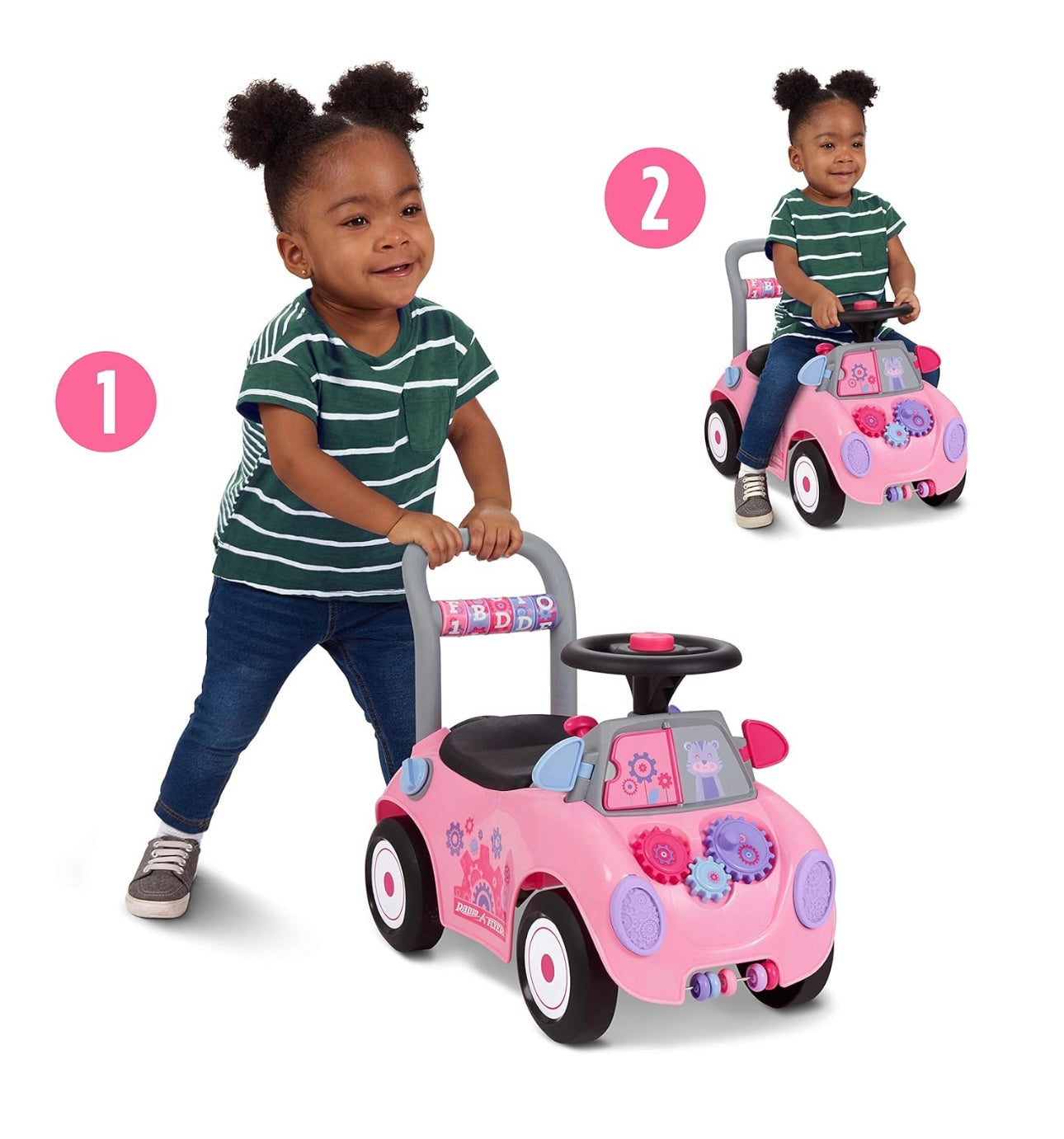 AA Creativity Car Pink Ride On-Push Car Ages1-3Y Radio Flyer NEW