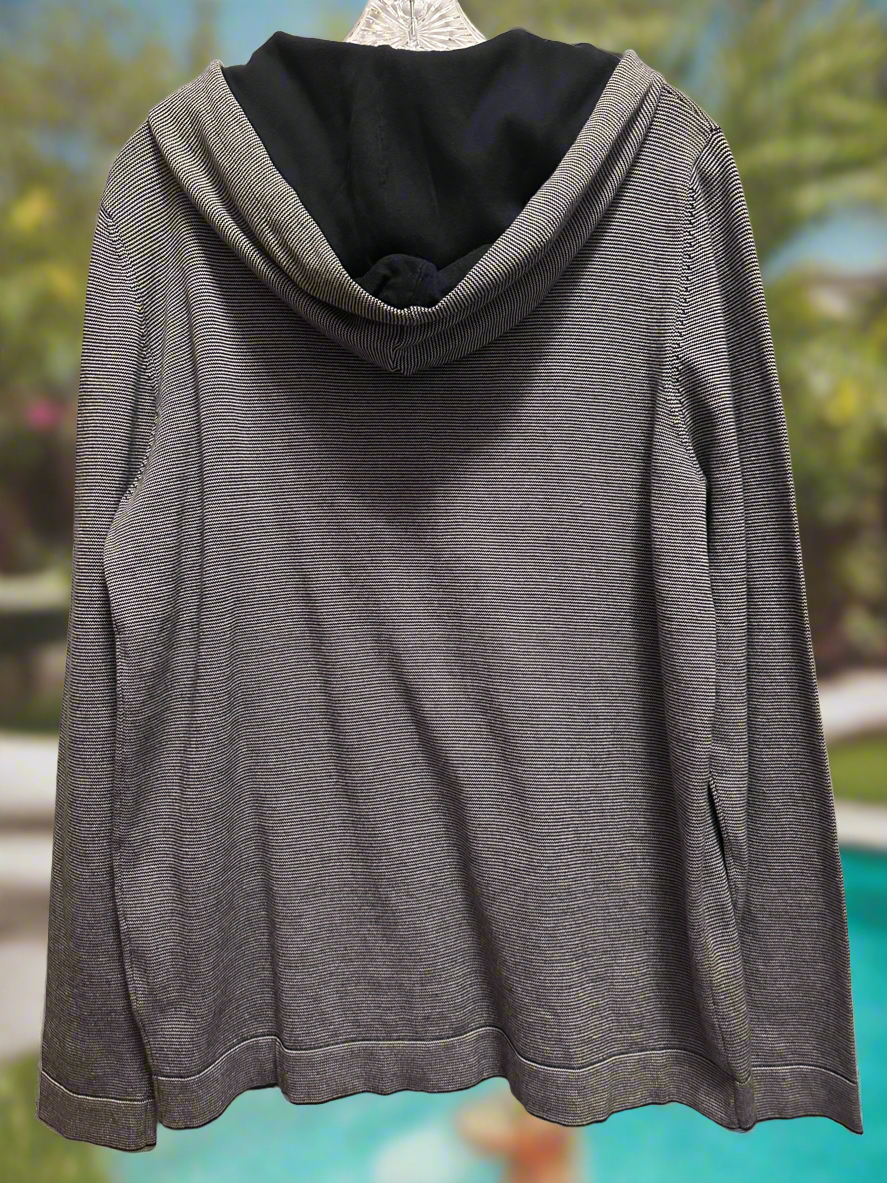 Activewear Hoodie Women Long Sleeves Knit JACK JONES LARGE NWT Black/White