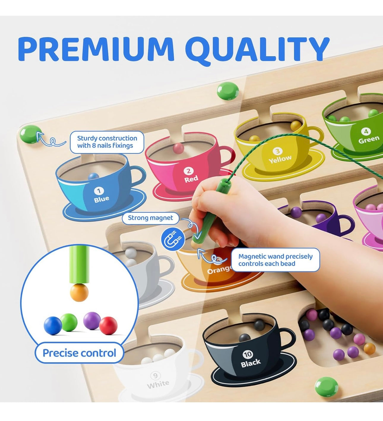 AA Magnetic Counting and Color Maze Coffee Cups 3Y+ NEW