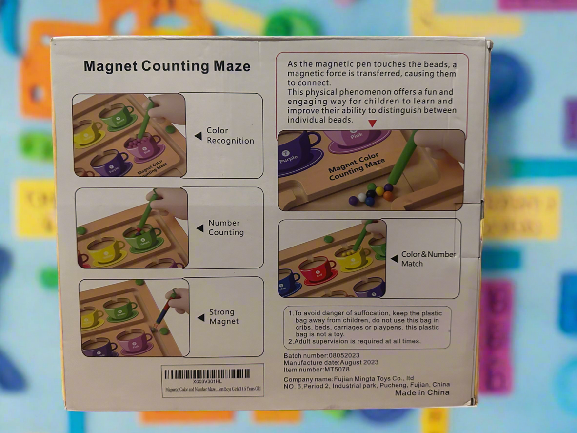 AA Magnetic Counting and Color Maze Coffee Cups 3Y+ NEW