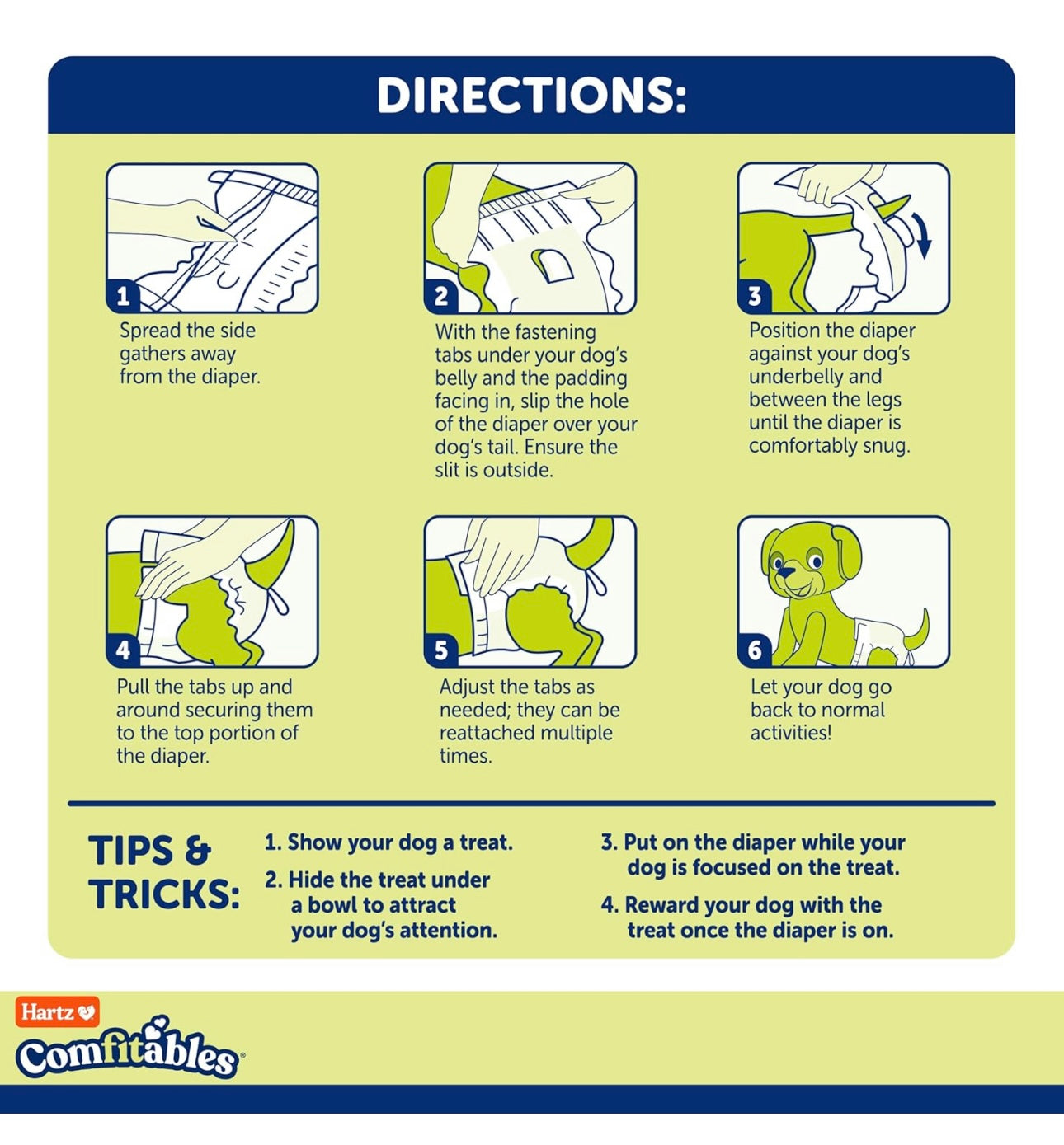 AA Dog Disposable Diapers Female LARGE- Waist: 18”-26” Hartz Comfitables Weight: 25-55lbs NEW (26 Diapers)