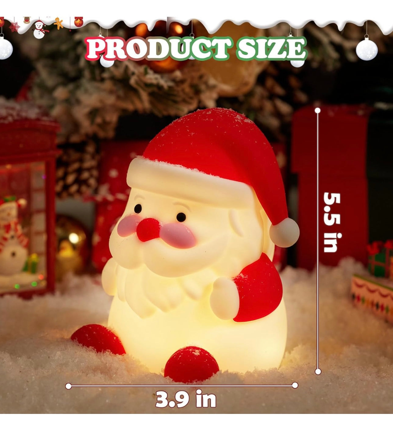 AA Night Light Silicone Christmas Santa Claus NEW