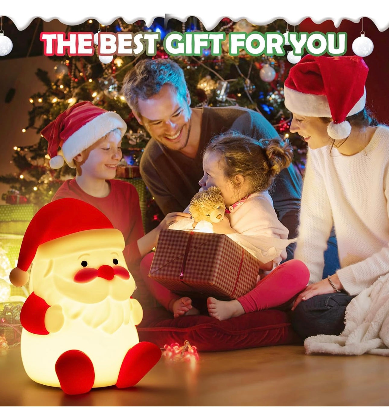 AA Night Light Silicone Christmas Santa Claus NEW
