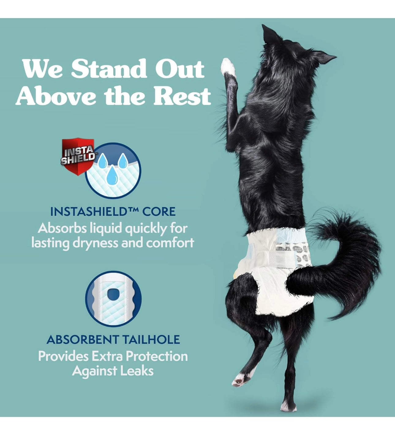 AA Dog Disposable Diapers Female MEDIUM- Waist: 15”-23” NEW Weight: 25-50lbs Simple Solution (30 Diapers)