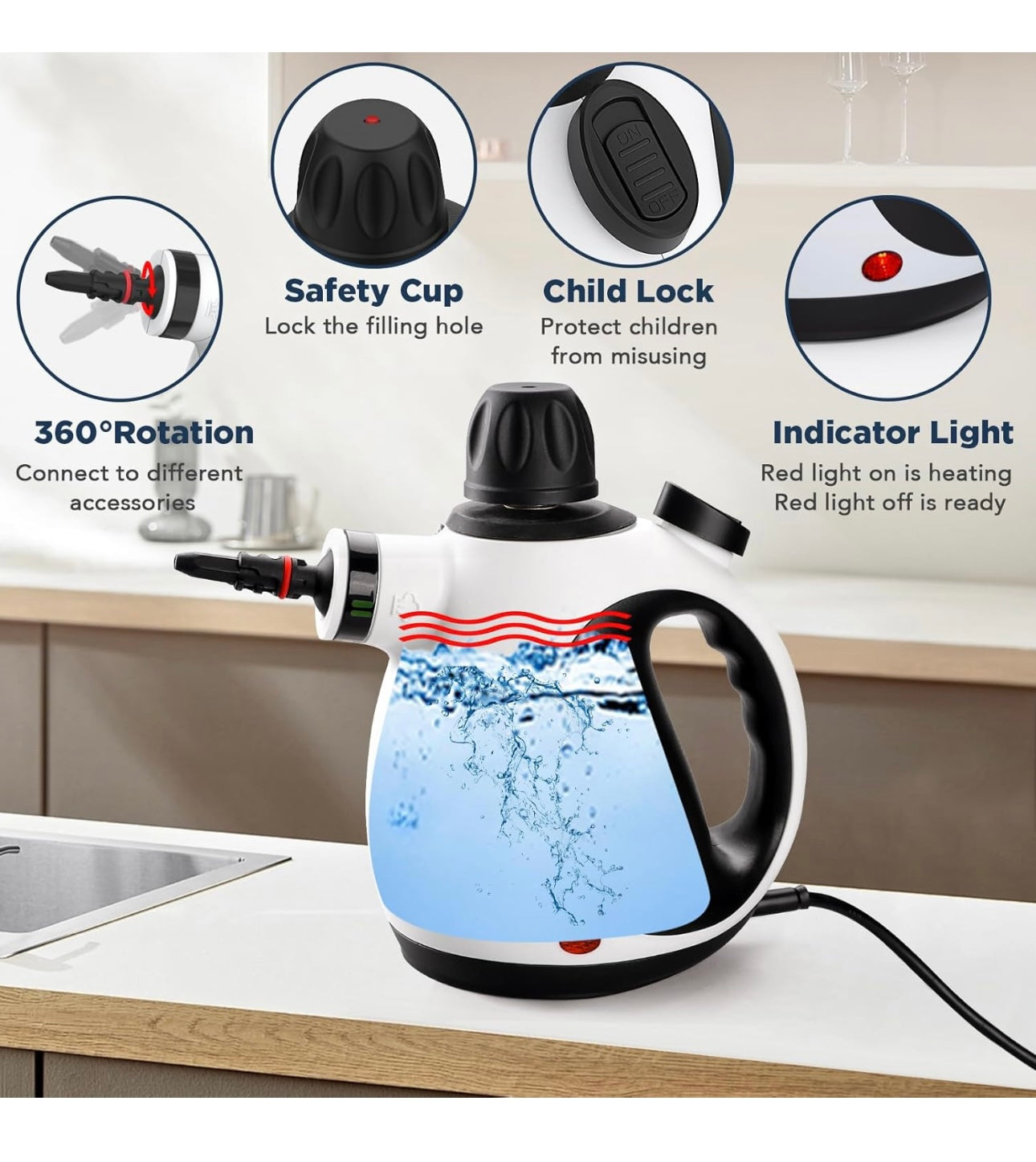 AA Handheld Steam Cleaner Portable Koitat New