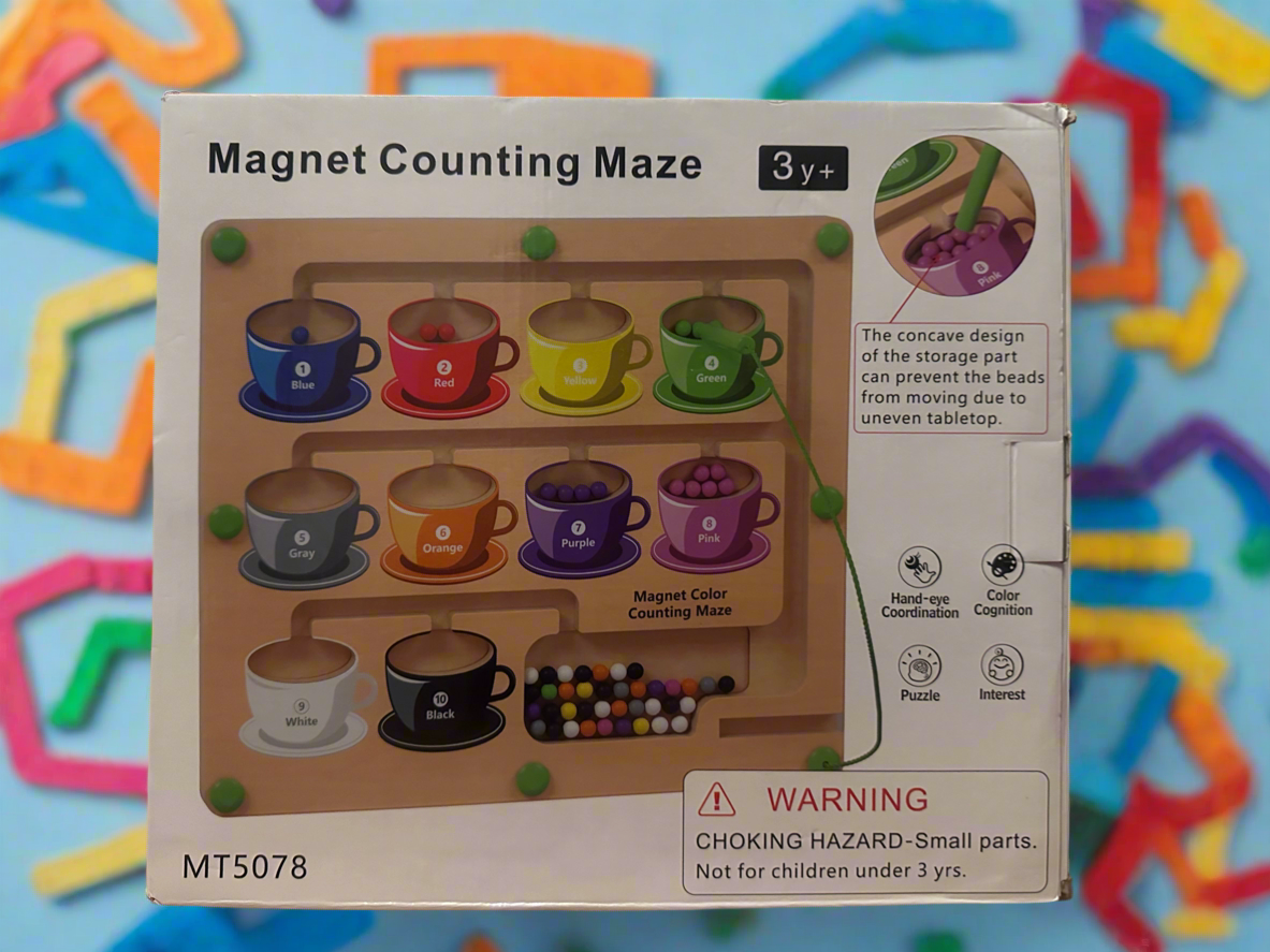 AA Magnetic Counting and Color Maze Coffee Cups 3Y+ NEW