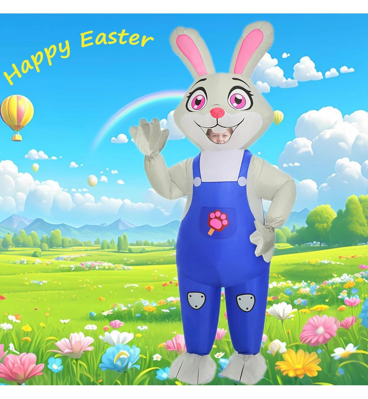 AA Inflatable Bunny Costume Kids NEW