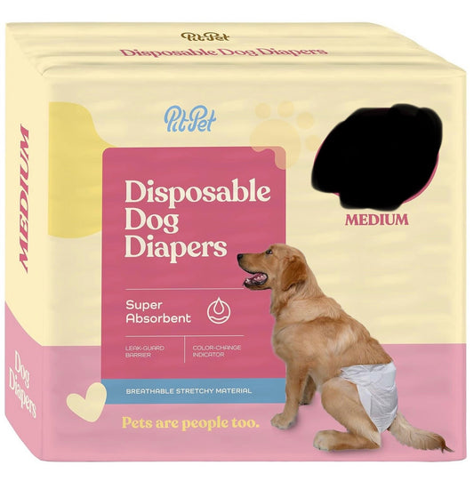 AA Dog Disposable Diapers Female MEDIUM- Waist: 18”-26” PitPet               (30 Diapers) NEW