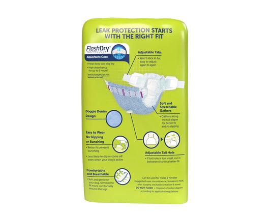 AA Dog Disposable Diapers Female LARGE- Waist: 18”-26”  Hartz Comfitables Weight: 25-55lbs NEW (26 Diapers)