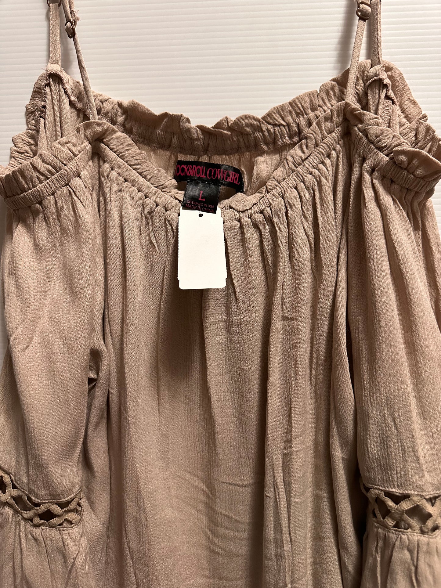 Tops Women Off-Shoulder With Strap 3/4 Sleeves ROCK&ROLL COWGIRL LARGE NWT