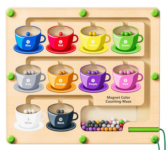 AA Magnetic Counting and Color Maze Coffee Cups 3Y+ NEW