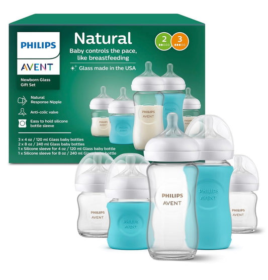 AA Avent Philips Natural Newborn Glass Gift Set (0-6Months)NEW